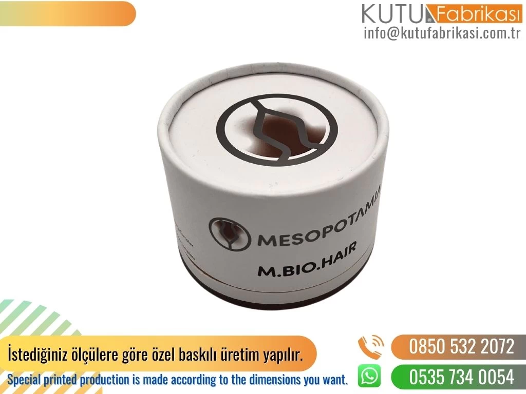 Teşil Baskılı Küçük Boy Silindir Kutu