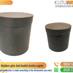 Süet El Yapımı Silindir Kutu Takımı