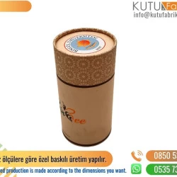 Kraft Renk Baskılı Üniversite Silindir Kutu